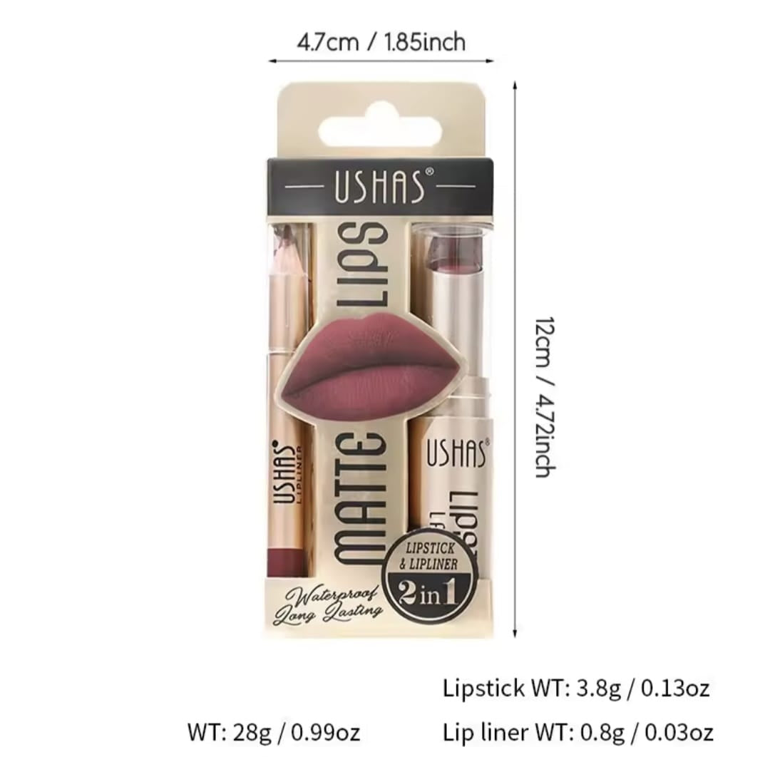 Labial Mate y Delineador USHAS