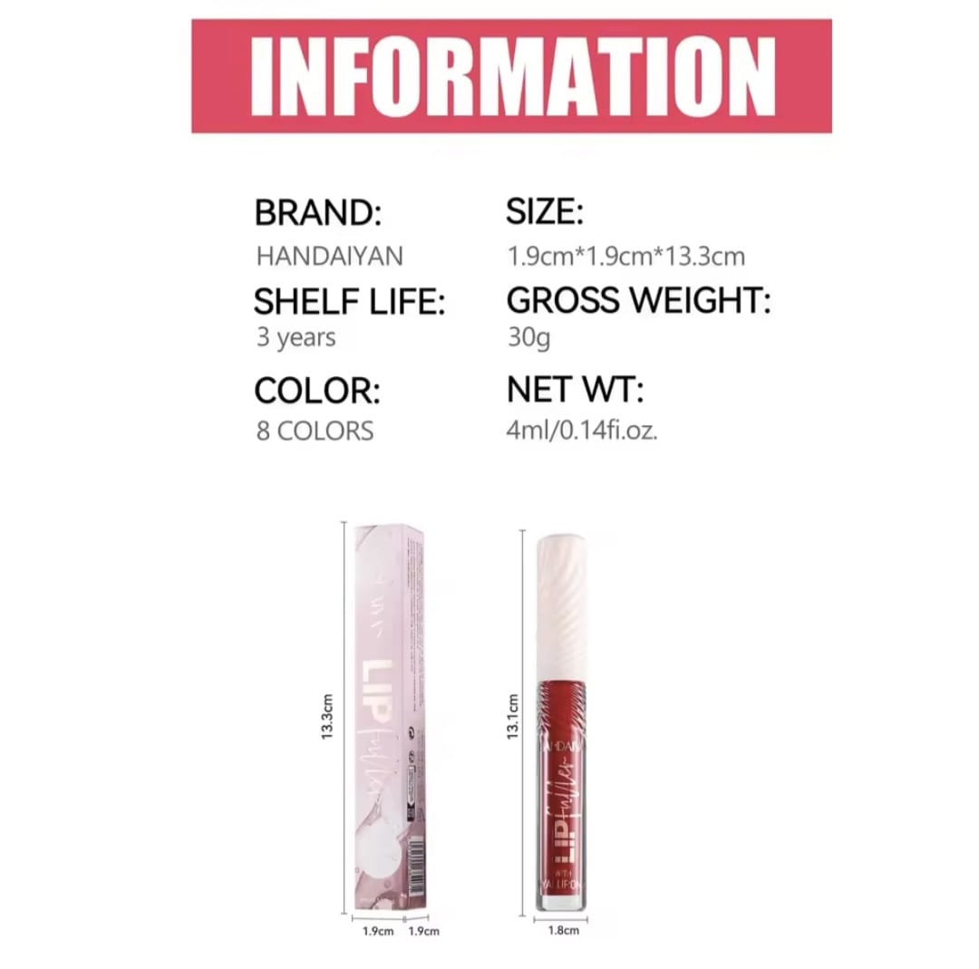 LIP GLOSS HANDAIYAN CON Formula Halurónica